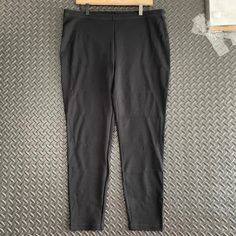 Axcess Black Pull On Pants Size‎ Large Stretchy Office Work Women's Casual Wear